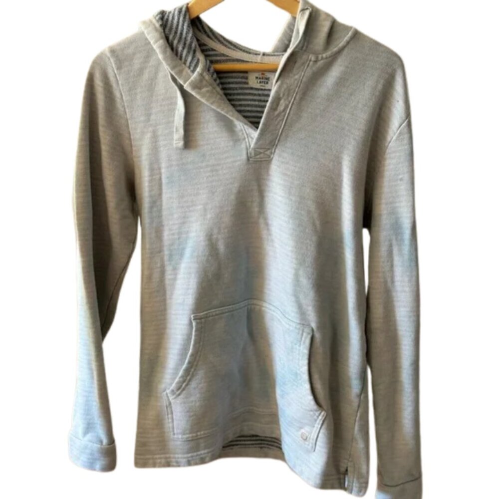 Marine Layer Blue Pullover Hoodie Men’s S Casual Beach Sweatshirt